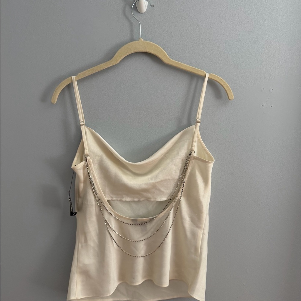 Express Cream Tank Top Open Back - Picture 3 of 5